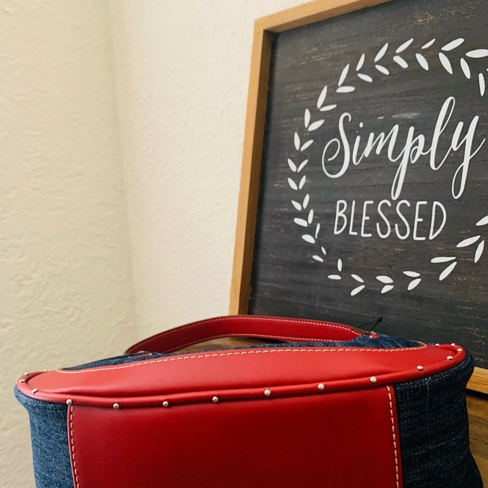 True Religion Denim Shoulder Bag with Red Trim - Picture 8 of 10